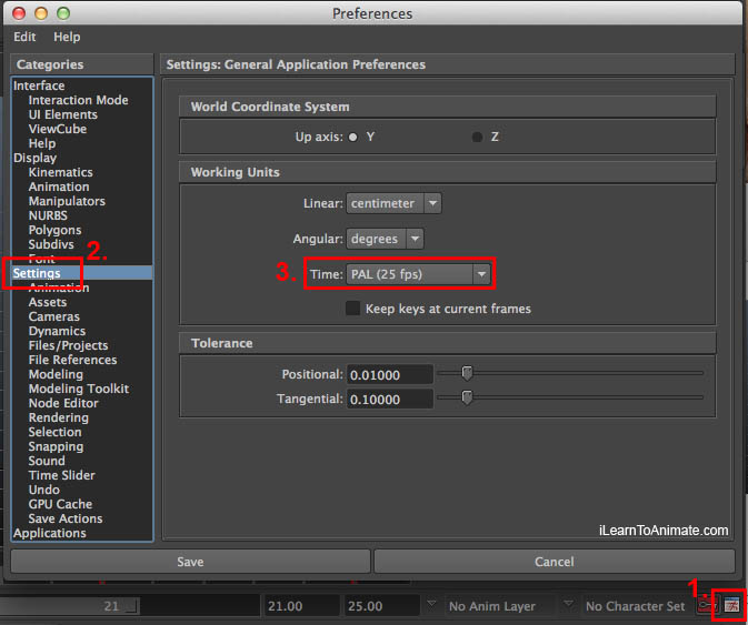 Autodesk Maya FPS settings