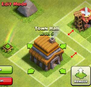 clash of clan building 1 tile distance