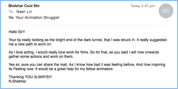 shekhar animation struggle email reply