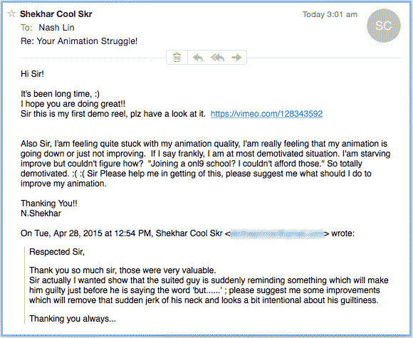 shekhar animation struggle email